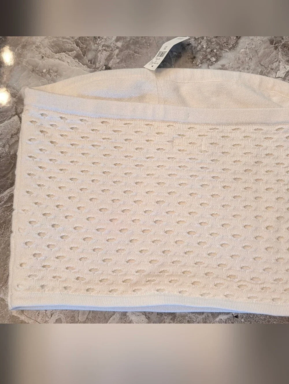 New Aerie Crochet Sweater Tube Top S Soft Muslim Ivory Cropped Fitted Strapless - Picture 15 of 16